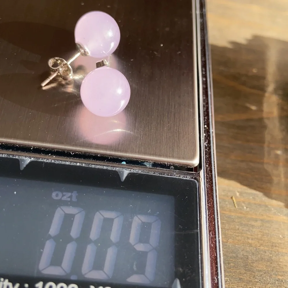 Lilac natural Jade in sterling silver setting - Picture 5 of 5